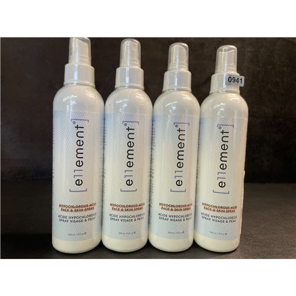 Lot of 4 e11ement Hypochlorous Acid Sprays (240ml) For Acne, Eczema, Tattoo/Piercing Aftercare - New
