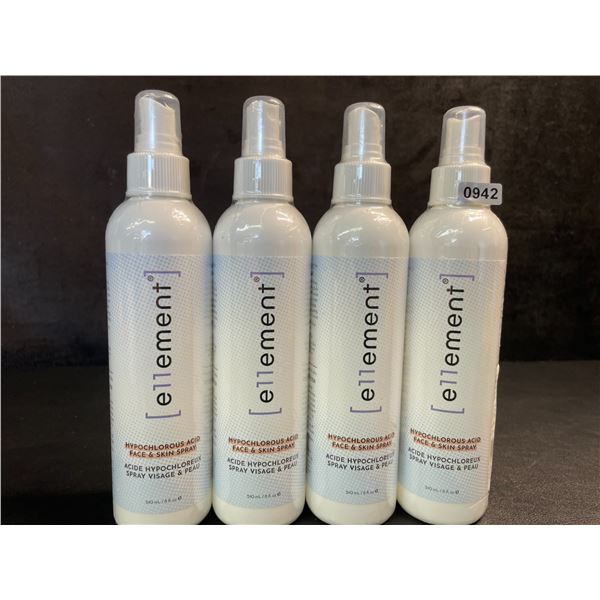 Lot of 4 e11ement Hypochlorous Acid Sprays (240ml) For Acne, Eczema, Tattoo/Piercing Aftercare - New
