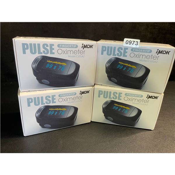 Lot of 4 IMDK Fingertip Pulse Oximeters (Model: C101A2) Measures Blood Oxygen/Pulse Rate - New
