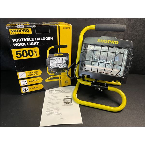Shopro Professional 500W Portable Halogen Work Light - Heavy-Duty Work Light for Outdoors/Indoors