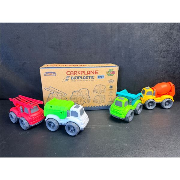 4PC Bioplastic Toy Truck Set Recyclable Made from Wheat Straw! - New