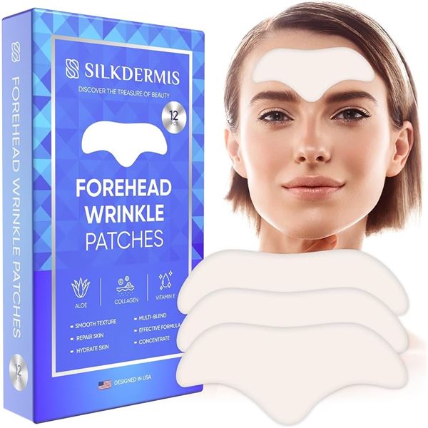 Silkdermis 12PCS Premium Forehead Wrinkle Patches - New