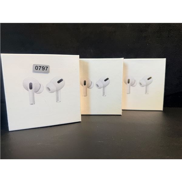 3 Sealed Boxes of AirPod Style Wireless Bluetooth Ear Buds with Charging Case - New