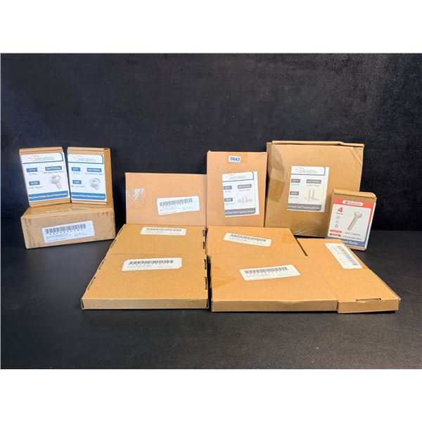 12 Boxes of Assorted Screws and Bolts - Assorted Sizes and Assorted Variety - New