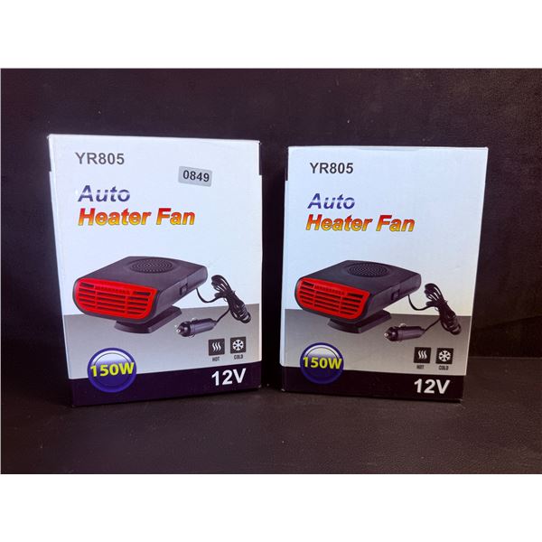 2 150Watt 12V Vehicle Heater Fans - Perfect for Fast Defogging or Melting Ice or Heat - New