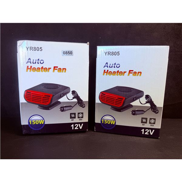 2 150Watt 12V Vehicle Heater Fans - Perfect for Fast Defogging or Melting Ice or Heat - New