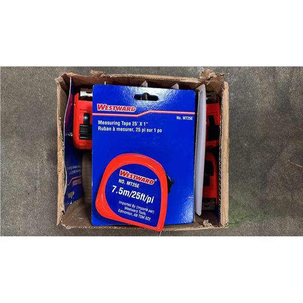 BOX OF (10) *NEW* WESTWARD 25' MEASURING TAPES