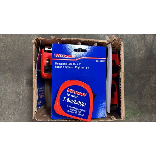 BOX OF (10) *NEW* WESTWARD 25' MEASURING TAPES