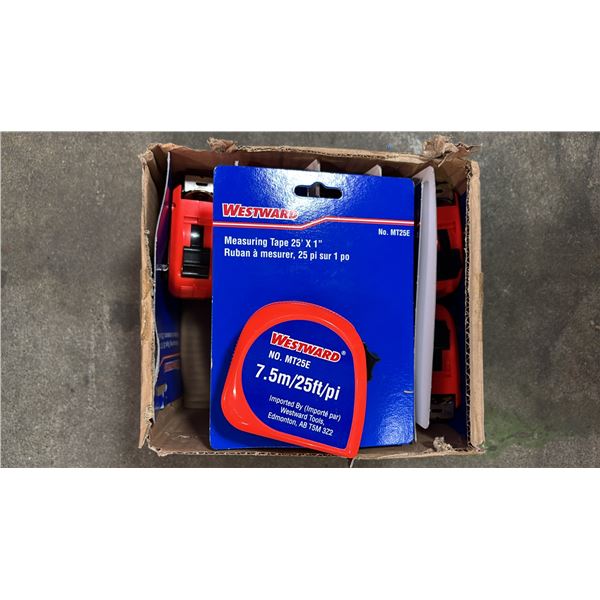BOX OF (10) *NEW* WESTWARD 25' MEASURING TAPES