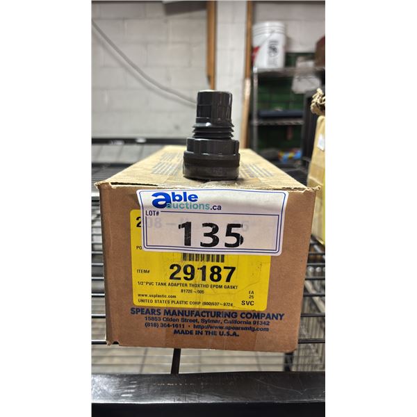 BOX OF SPEARS 1/2" PVC 8172E-005 TANK ADAPTER GASKETS
