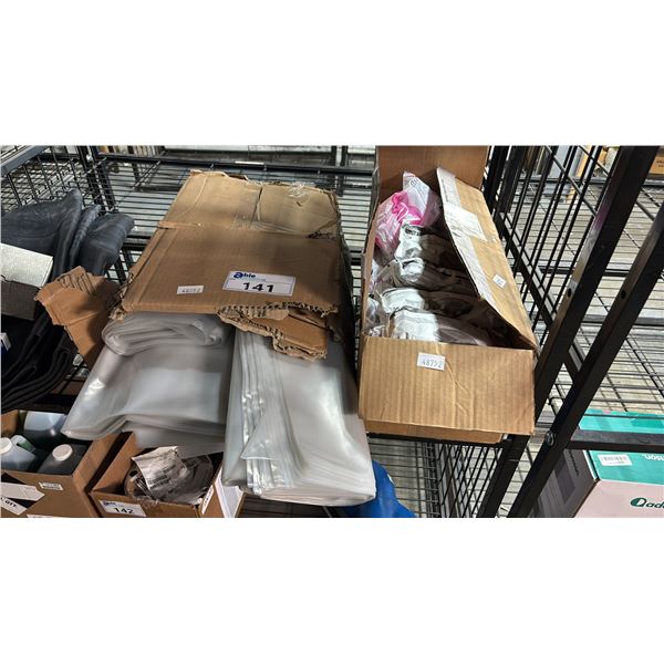 BOX OF 3M ORGANIC VAPOUR BARTRIDGE/P100 FILTERS & BOX OF 6" X 48" CLEAR 3 MIL POLY BAGS