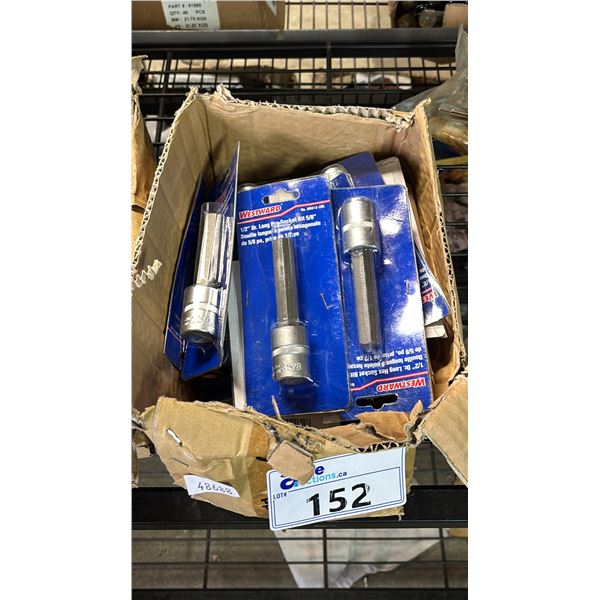 BOX OF *NEW* WESTWARD 1/2" DR. LONG HEX SOCKET BITS 5/8"