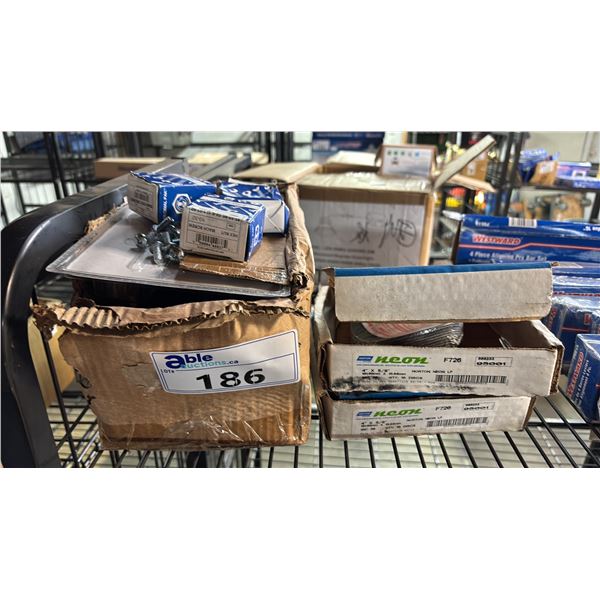 *NEW* BOX OF WESTWARD 17PCS HEX KEY SETS, ASSTD. ROBERTSON SCREWS & NUTS & (2) BOXES OF NORTON NEON