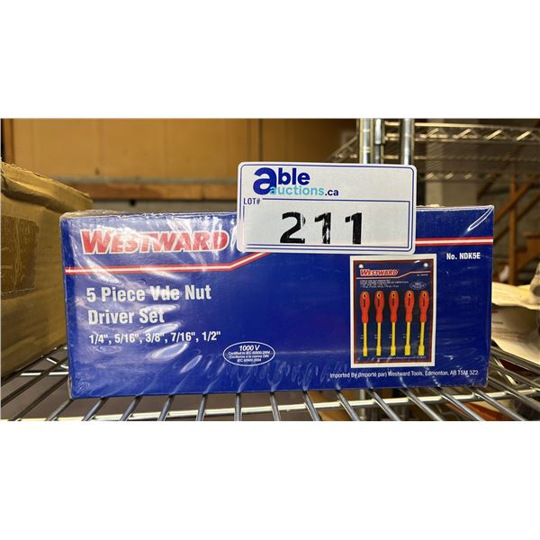 *NEW* WESTWARD 5 PIECE VDE NUT DRIVER SET