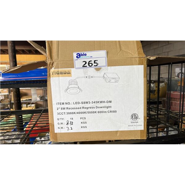 CASE OF (15) 6 INCH LED RECESSED SLIM PANEL DOWN LIGHTS