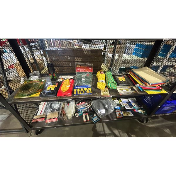 SHELF OF BRAIDED POLY ROPE, CORN ON THE COB SETS, MICRO PRECISION TOOL SETS, FILE FOLDERS & MORE
