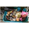 Image 2 : COPPER LANTERN & (2) TOTES OF CHRISTMAS DECOR, DOLLS, PLUS TOYS & MORE