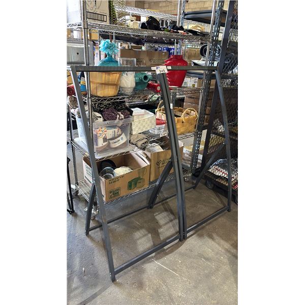 (2) OUTLAND LIVING METAL VERTICAL PLANTER FRAMES *NO PLANTER BOXES*