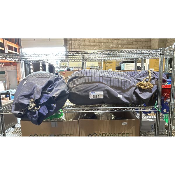 (2) CANVAS BAGS OF NETTING