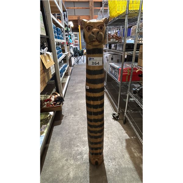 49" TALL CARVED WOOD CAT