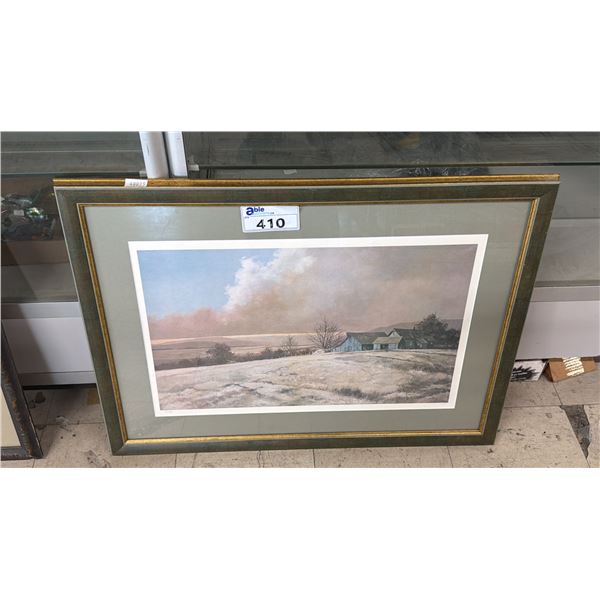 FRAMED VINTAGE JAN WILLS PRINT #133/950: APPROX. 34" X 25"