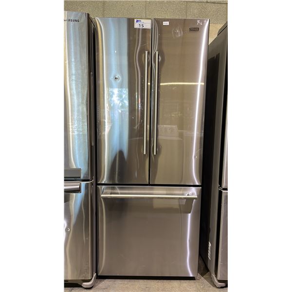 GALANZ 28" WIDE STAINLESS STEEL FRENCH DOOR FRIDGE WITH BOTTOM FREEZER DRAWER
