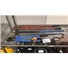 Image 2 : SHELF OF BOLT CUTTERS, MALLET, CROWBAR, TWIN WELDING HOSE & STRAIGHT CUTTING TORCH