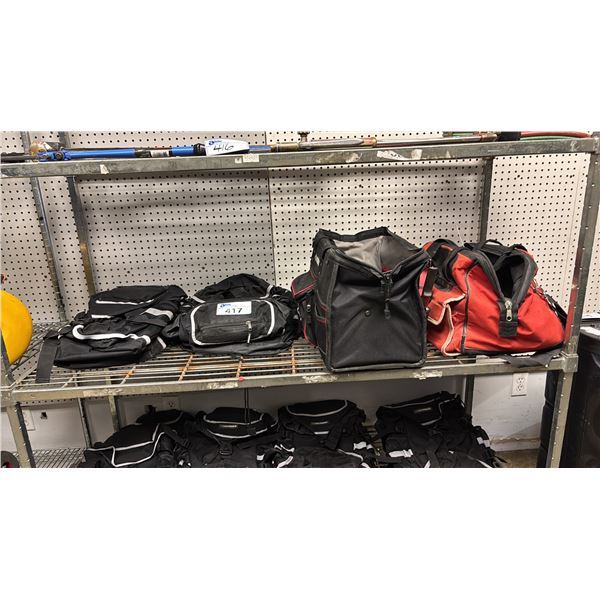 HILTI TOOL BAG, HUSKY TOOL BAG & (4) VOYAGER BACKPACKS