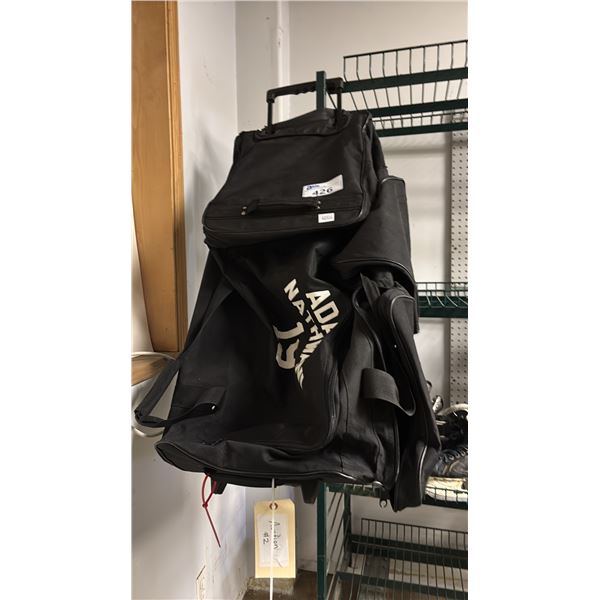 LARGE BLACK WHEELED SPORTS EQUIPMENT BAG