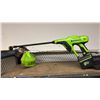 Image 2 : GREEN WORKS CORDLESS TOOLS: WEED TRIMMER, BLOWER & POWER CLEANER *NO BATTERIES OR CHARGERS/UNKNOWN