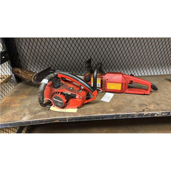 HUSQVARNA GAS POWERED CHAIN SAW & HUSQVARNA ELECTRIC CHAIN SAW