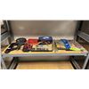 Image 1 : SHELF OF SOCKETS, COMBINATION WRENCHES, AXE, SCREWDRIVER BITS, RATCHETING PIPE CUTTER & MORE
