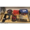 Image 2 : SHELF OF SOCKETS, COMBINATION WRENCHES, AXE, SCREWDRIVER BITS, RATCHETING PIPE CUTTER & MORE