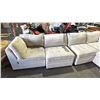 Image 2 : LARGE BEIGE FABRIC MODULAR SECTIONAL SOFA WITH STORAGE OTTOMAN AND CUSHIONS