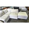 Image 3 : LARGE BEIGE FABRIC MODULAR SECTIONAL SOFA WITH STORAGE OTTOMAN AND CUSHIONS