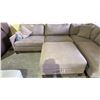 Image 2 : 2 PIECE BROWN FABRIC SECTIONAL SOFA WITH CHASE AND STORAGE OTTOMAN