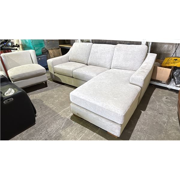 GREY 2 PIECE FABRIC SECTIONAL SOFA WITH CHAISE