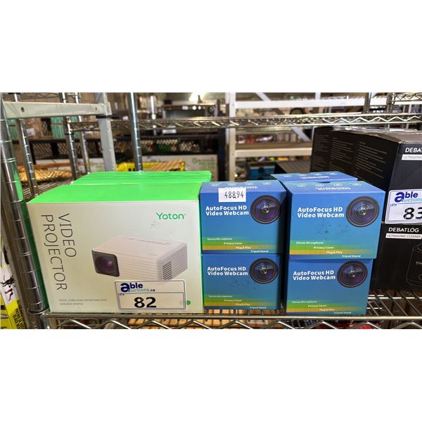 *NEW* (2) YOTON VIDEO PROJECTORS & (8) AUTOFOCUS HD VIDEO WEBCAMS