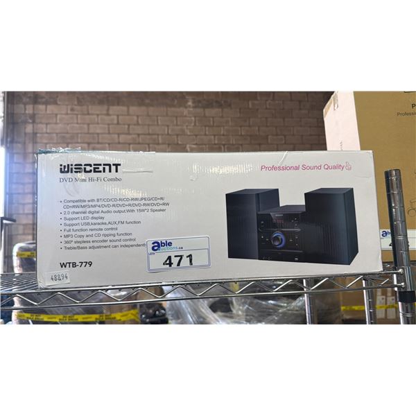 *NEW* WISCENT WTB-779 DVD MINI HI-FI COMBO