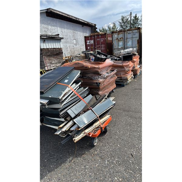 (4) PALLETS OF ASSORTED METAL SHELVING PIECES *MUST TAKE ALL*