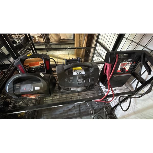 SHELF OF ASSORTED PORTABLE CAR BATTERY JUMP STARTERS & POWER PACKS *UNKNOWN WORKING CONDITION*