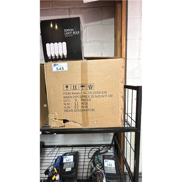 CASE OF BERELLI S14-1W 2200K E26 EDISON LIGHT BULBS