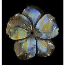 144.36ct Handcarved Rare Australian Boulder Opal Plumeria (GEM-20381)