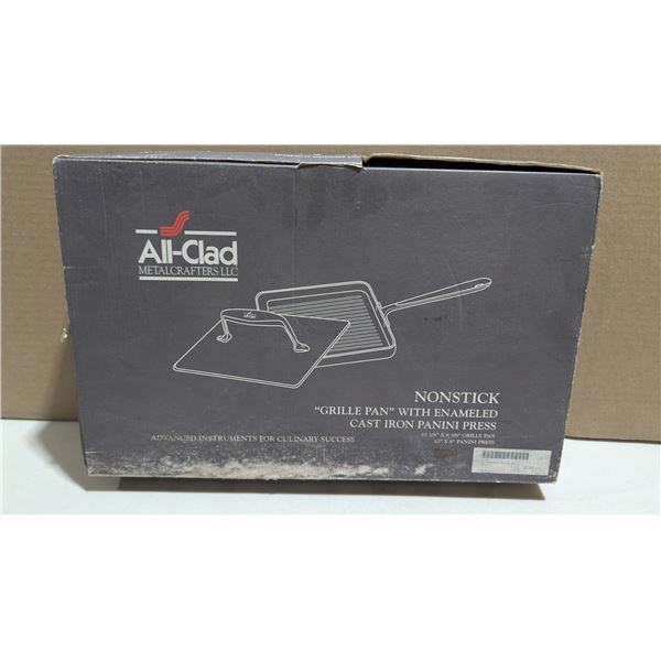 All-Clad Nonstick Grille Pan w/ Enameled Cast Iron Panini Press