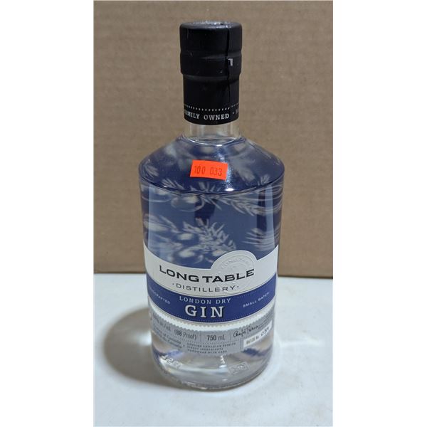 Sealed 750ml Long Table Distillery London Dry Gin