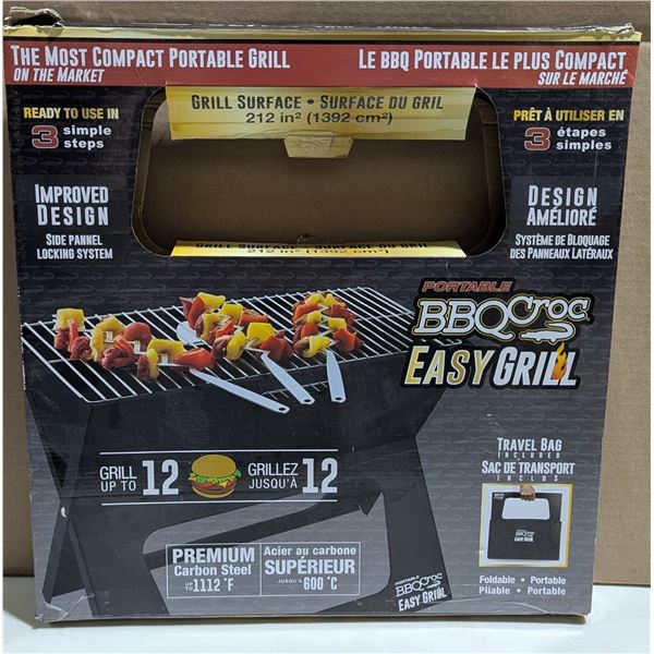 Portable BBQ Croc Carbon Steel Easy Grill w/ Travel Bag