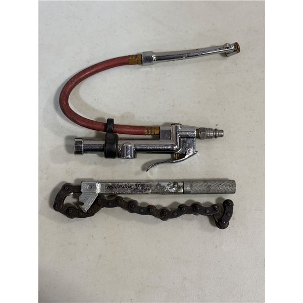 Blue Point Lot w/ Tire Pressure Inflator Gauge & Chain Pipe Cutter