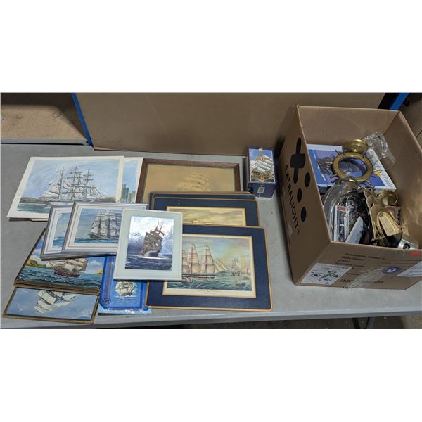 Tall Ship Art Lot with Tall Ship Novelties