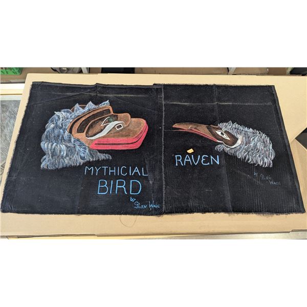 Glen Wade Indigenous Painted Fabric Art Rave and Mythical Bird