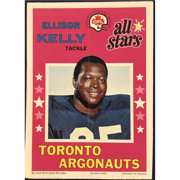 1971 O-PEE-CHEE CFL INSERT POSTER - ELLISON KELLY (HOF)